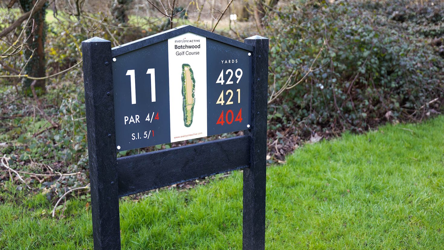 Batchwood Golf Course - Hole 11 sign