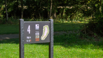 Downshire Golf Complex Hole 4 Tee and sign